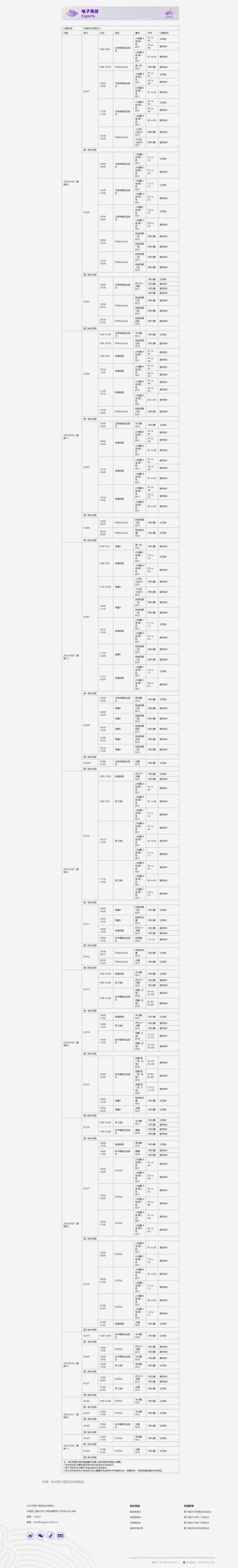 杭州亚运会电子竞技项目赛程公布 你关注的比赛在哪天？钱江晚报2023-08-13 21:38（电子竞技比赛赛程）(图2)